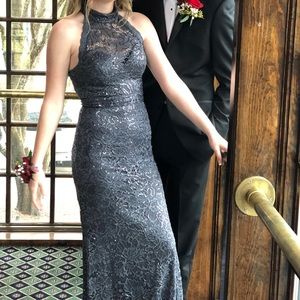 3/4 Bee darlin silver formal dress